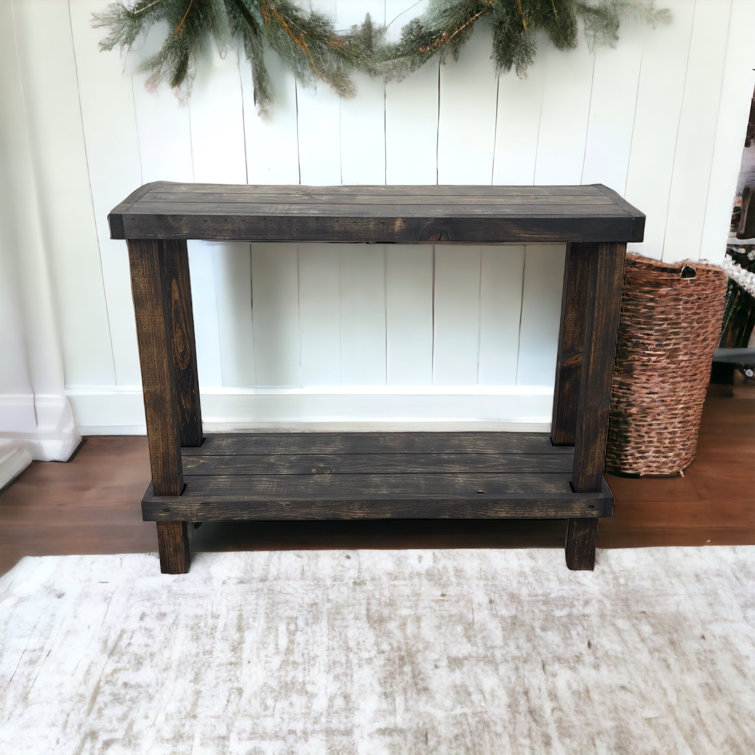 Rustic luxe wooden sofa table by del hutson store designs